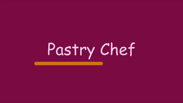 Pastry chef culinary title card for bakery and cooking animation 4k baking
