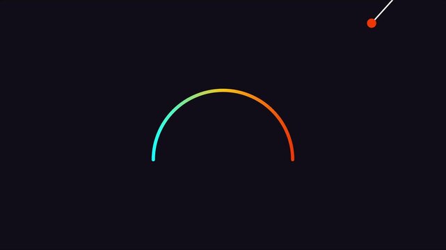 Minimalist speedometer gauge animation: dynamic performance meter for data visualization and ui 4k dashboard