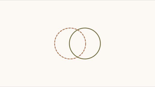 Minimalist venn diagram animation with intersecting circles for business strategy and data visualization concepts 4k
