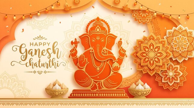 Happy Ganesh Chaturthi greetings festival