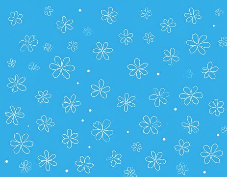 Blue background with white snowflake pattern design.