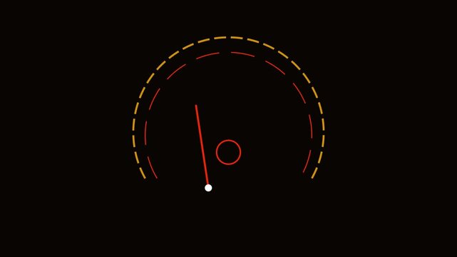 Minimalist hud speedometer gauge animation, digital dashboard interface 4k