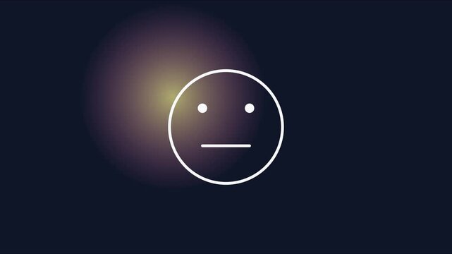 Minimalist neutral face with glowing light effect animation 4k