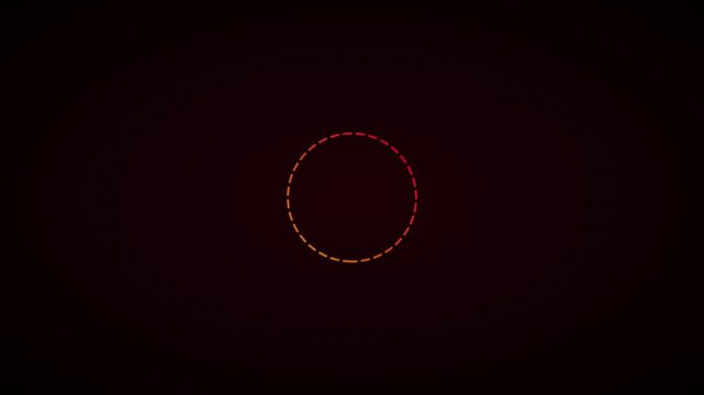 Minimalist pulsing circle audio visualizer glowing red and orange neon ring for music and digital interface animation 4k