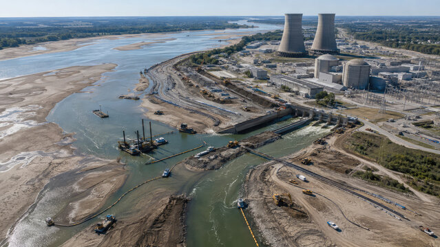 Nuclear Power Plant Adapting Cooling Water Intake During Severe River Drought