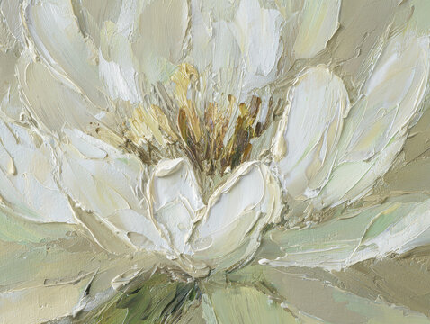 A vertical, detailed oil painting of a single rose on canvas The petals show a mix of soft pink and deep red hues, with an emphasis on texture and color Its set against a neutral bac - AI-Generated