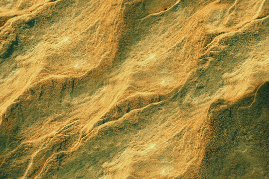 Olive Brown Sandstone Rock Texture with Layered Geological Surface