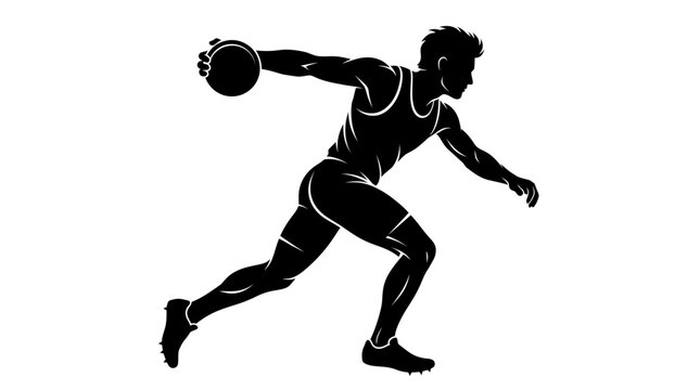Discus Thrower Athlete Vector Illustration