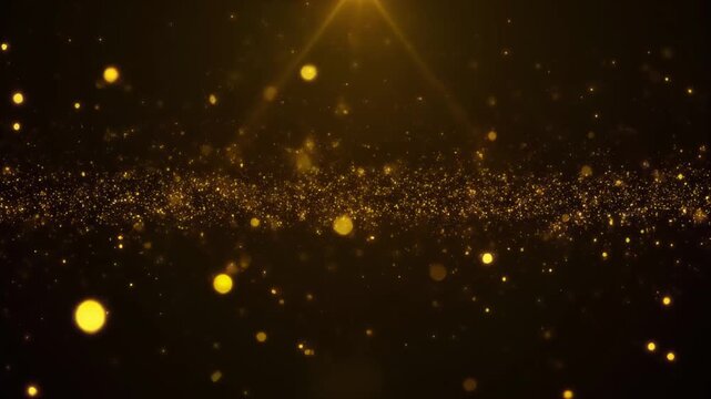 暗闇の中で渦を巻きながらゆっくりと消えていく黄金の妖精の粉