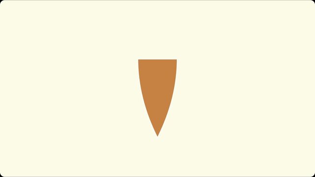 Minimalist brown shield shape animation on cream 4k background