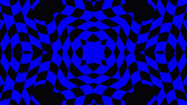 Abstract Blue Geometric Pattern With Dark Background During Night Cinematic Motion