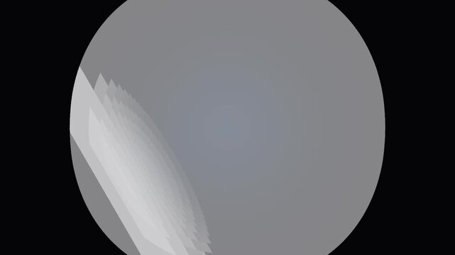 Six circular grey glass elements with soft light reflections against a black background