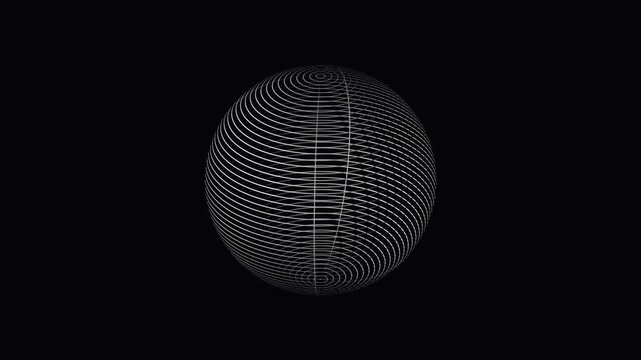 Abstract lines forming sphere during dark background with subtle motion for technology concept
