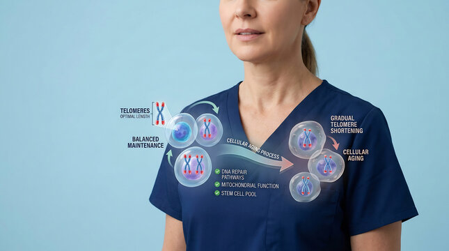 Medical Professional with Scientific Diagram Illustrating the