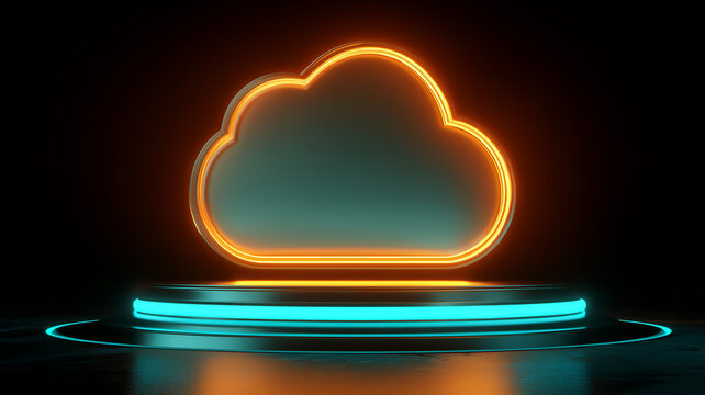 Cloud icon on a digital platform represents cloud computing storage and scalable online services
