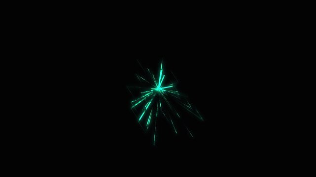 Teal Energy Burst Particle Animation with Subtle Motion Against Dark Background