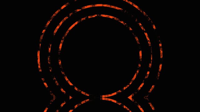 Orange Circular Abstract Patterns Evolving with Subtle Motion on Black Background