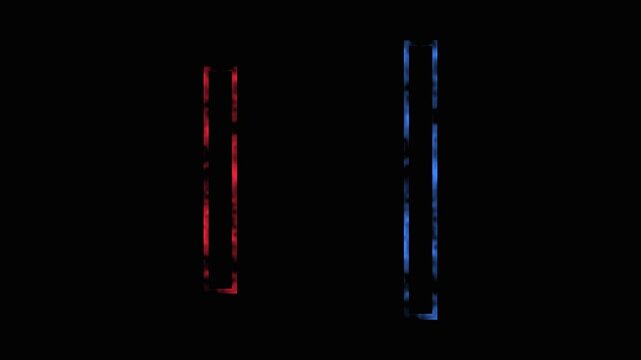 Abstract red and blue lines pulsating with digital energy in dark space with subtle motion