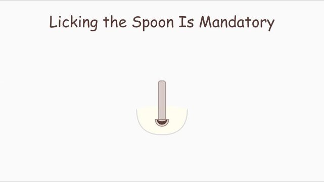 Licking the spoon is mandatory: minimalist animation of a delicious dessert treat 4k