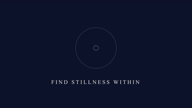 Find stillness within: minimalist zen meditation animation 4k background, with pulsing concentric, circles for mindfulness, and wellness projects