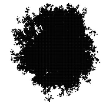 Black fractal abstract pattern with pixelated texture illustration
