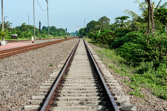 railway tracks in the countryside