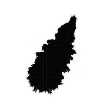 Black silhouette map of madagascar island shape illustration