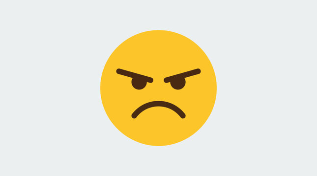 Grumpy Face Emoji Icon Vector Illustration
