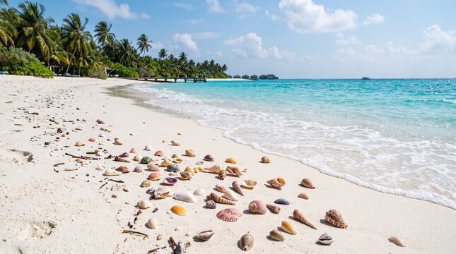 Tropical beach seashells