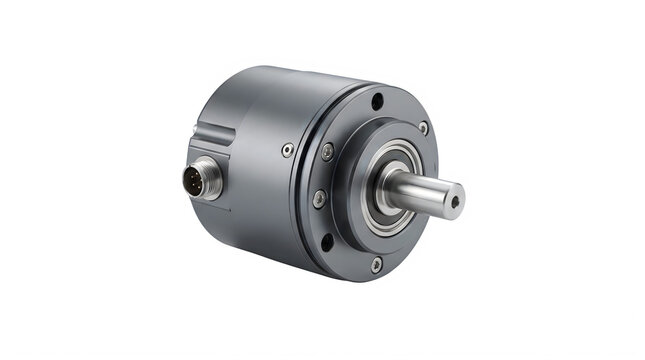 Encoder motor component serves as a precise industrial automation mechanism.