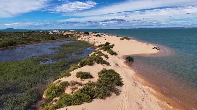 Dunes Of Old Chico At Casa Nova In Bahia Brazil. Sao Francisco River Landscape. Fluvial Islands. Dunes Of Old Chico At Bahia. Winding Dunes. Beach Scenery. Vacations Travel. Brazil Northeast.