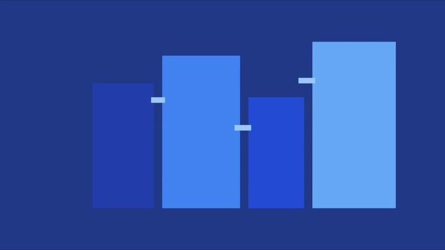 Animated bar chart growth graph with rising data trends for business analytics and financial performance presentation animation 4k