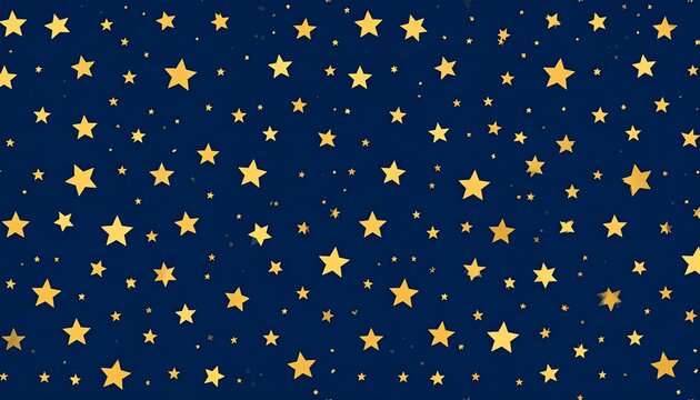 Seamless Pattern with Gold Stars on a Dark Blue Background for Festive Design and Holiday Decor