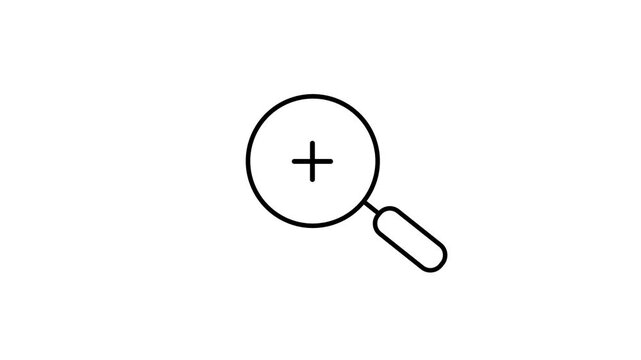 Animated Magnifying Glass With Plus Symbol For Zoom In Search Inspection Enlargement Discovery And Digital Interface Navigation On White Background