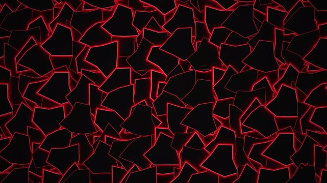 Red glowing cracks on black background.