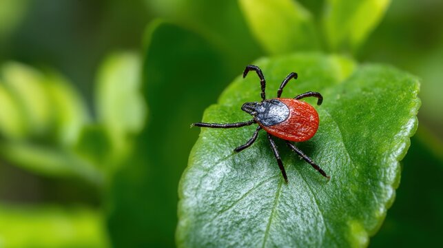 Medical 3D illustration of Lyme disease, tick-borne infectious illness caused by Borrelia bacteria, erythema migrans rash on human skin, patient symptoms, microbiology visualization of pathogen and 