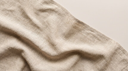 Fototapeta premium Close up of beige knitted fabric texture with soft folds