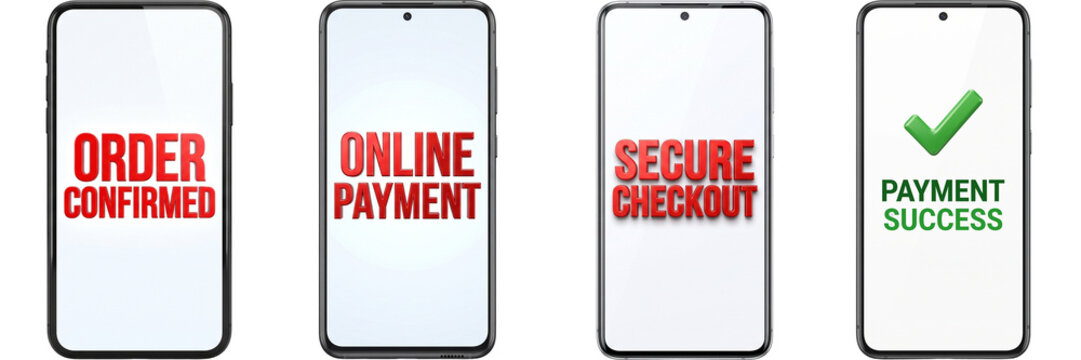 Ultimate E-commerce Mobile Checkout Flow: Order Confirmation, Online Payment, Secure Checkout & Success Screen Mockups for Mobile Apps and Web Design