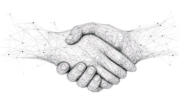 PNG Digital handshake connection illustration.