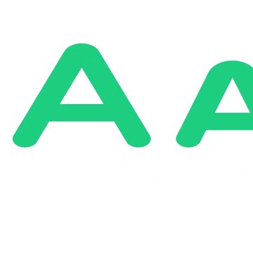Minimalist green letter A animation, modern sans serif typography on white background, clean motion graphic for branding and logo design 4k.