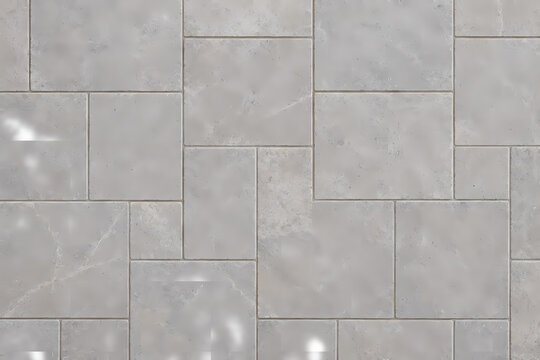 Light grey polished marble tile floor texture background, seamless geometric stone paving pattern for modern elegant interior design