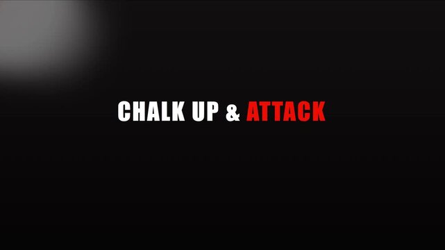 Chalk up attack motivational typography motion for sports and fitness training animation 4k