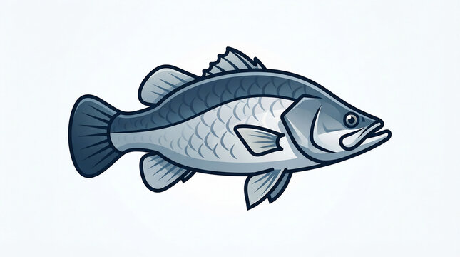 Detailed Vector Illustration of a Largemouth Bass Fish for Fishing Sports and Nature Design