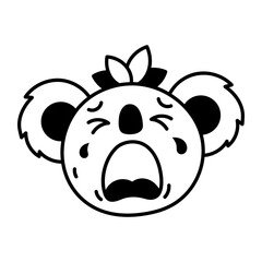 Sleepy koala yawning widely with its mouth open. © SmashingStocks