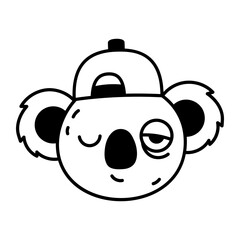 Cool koala face wearing a backward yellow cap. © SmashingStocks