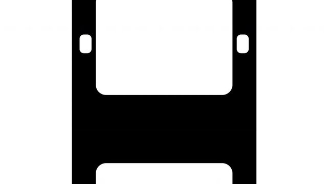 4K Vertical Film Strip Frame Animation with Alpha Channel Seamless Loop.
