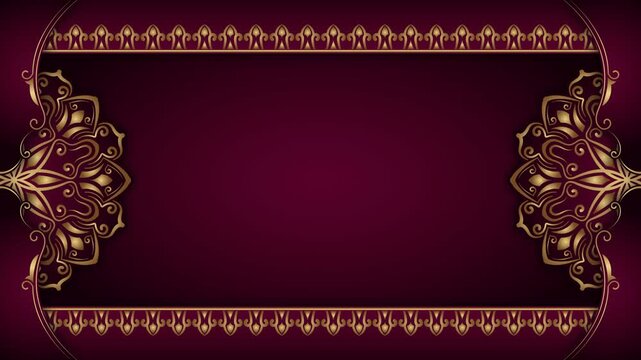 Simple animated background with gold mandala ornaments.