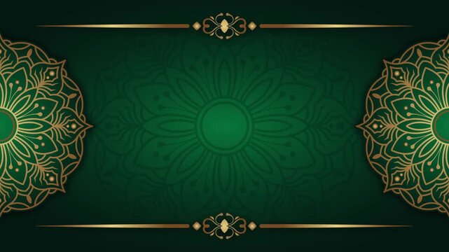 Simple animated background with gold mandala ornaments.