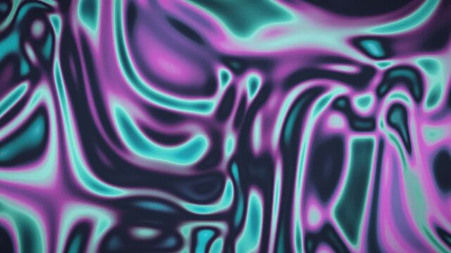 Turbulent multicolor plasma energy field morphing abstract seamless loop in subtle cyan tones