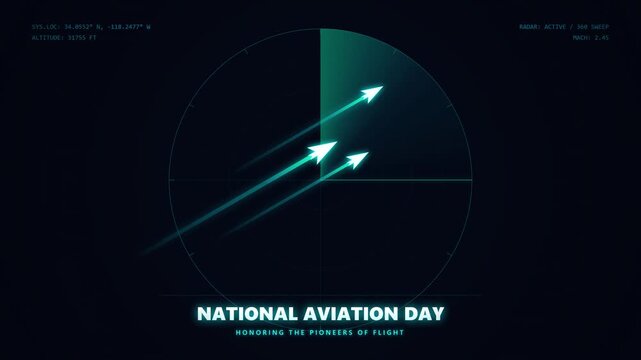 Digital Radar Screen Displaying Flight Paths for National Aviation Day Celebration